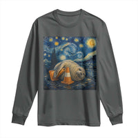 Funny Neil The Seal Starry Night Long Sleeve Shirt Van Gogh Art for Tasmania Seal Lovers