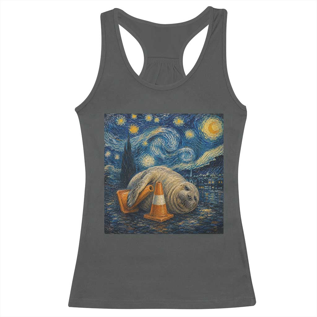 Funny Neil The Seal Starry Night Racerback Tank Top Van Gogh Art for Tasmania Seal Lovers