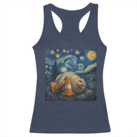 Funny Neil The Seal Starry Night Racerback Tank Top Van Gogh Art for Tasmania Seal Lovers