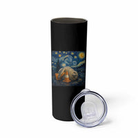 Funny Neil The Seal Starry Night Skinny Tumbler Van Gogh Art for Tasmania Seal Lovers