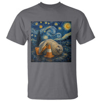 Funny Neil The Seal Starry Night T Shirt Van Gogh Art for Tasmania Seal Lovers