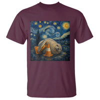 Funny Neil The Seal Starry Night T Shirt Van Gogh Art for Tasmania Seal Lovers