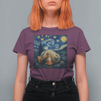 Funny Neil The Seal Starry Night T Shirt For Women Van Gogh Art for Tasmania Seal Lovers