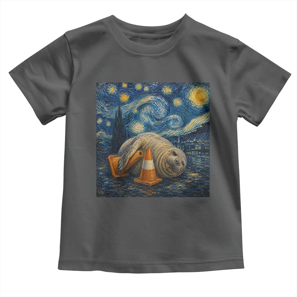Funny Neil The Seal Starry Night Toddler T Shirt Van Gogh Art for Tasmania Seal Lovers