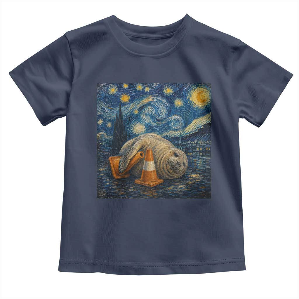 Funny Neil The Seal Starry Night Toddler T Shirt Van Gogh Art for Tasmania Seal Lovers