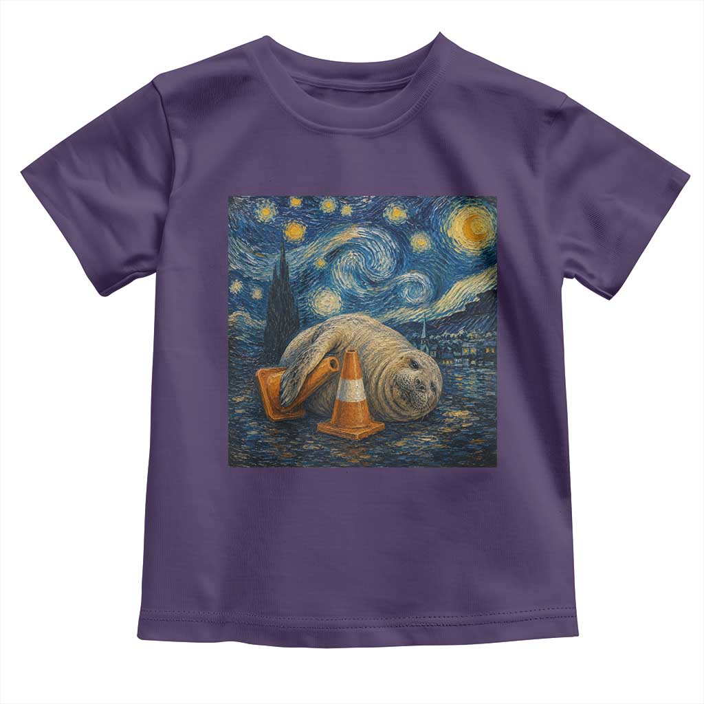Funny Neil The Seal Starry Night Toddler T Shirt Van Gogh Art for Tasmania Seal Lovers