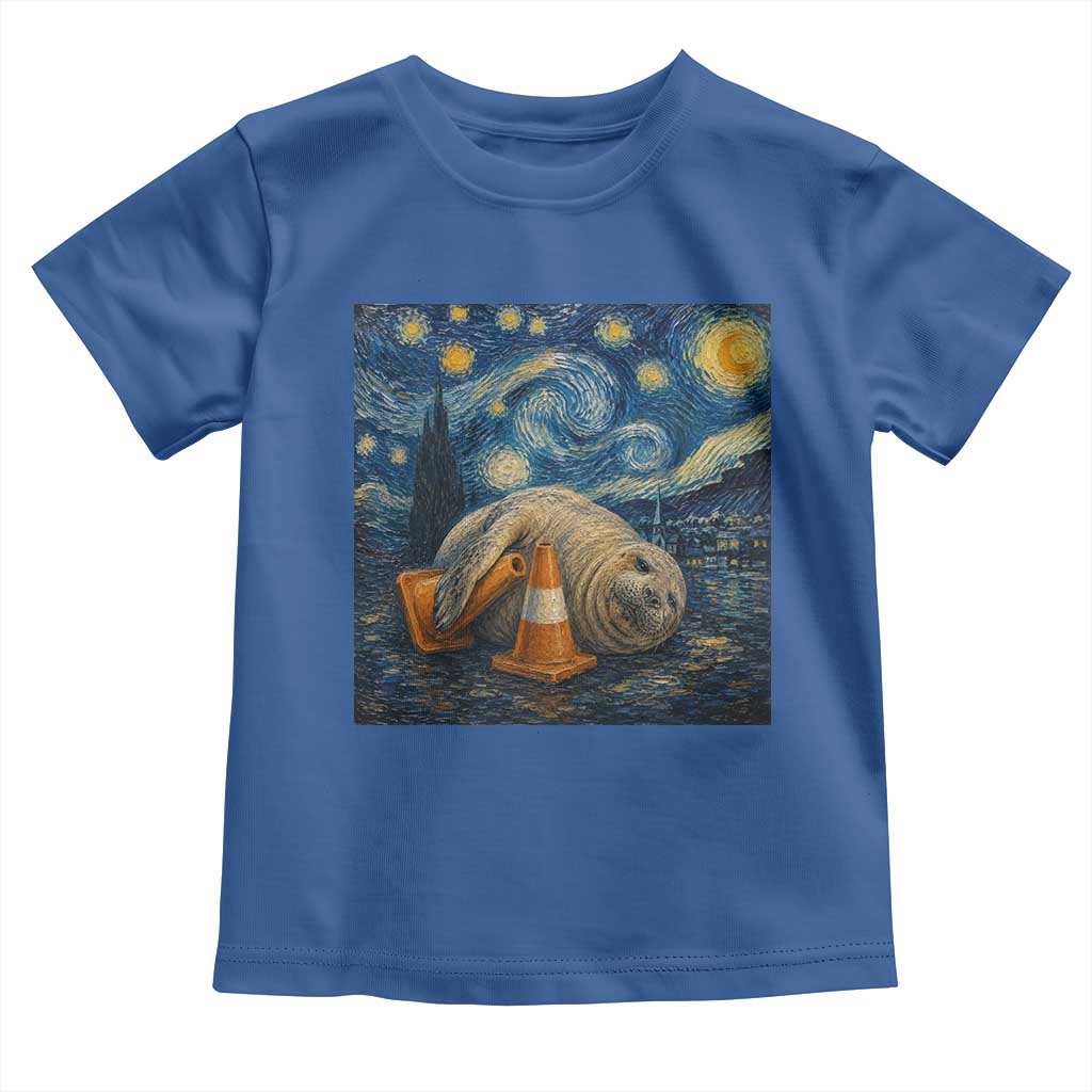 Funny Neil The Seal Starry Night Toddler T Shirt Van Gogh Art for Tasmania Seal Lovers