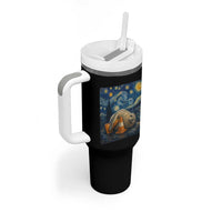 Funny Neil The Seal Starry Night Tumbler With Handle Van Gogh Art for Tasmania Seal Lovers