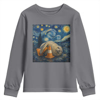 Funny Neil The Seal Starry Night Youth Sweatshirt Van Gogh Art for Tasmania Seal Lovers