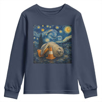 Funny Neil The Seal Starry Night Youth Sweatshirt Van Gogh Art for Tasmania Seal Lovers