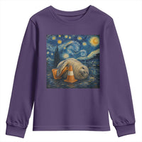Funny Neil The Seal Starry Night Youth Sweatshirt Van Gogh Art for Tasmania Seal Lovers