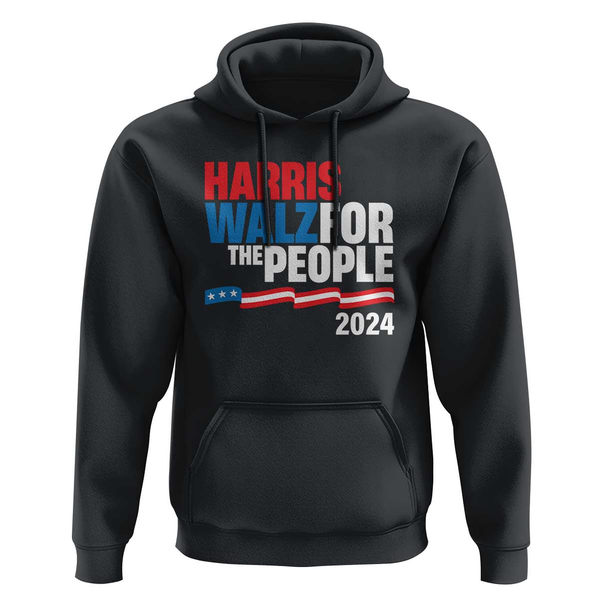 Harris Walz For The People Hoodie Presidential Election 2024 American Flag - Wonder Print Shop