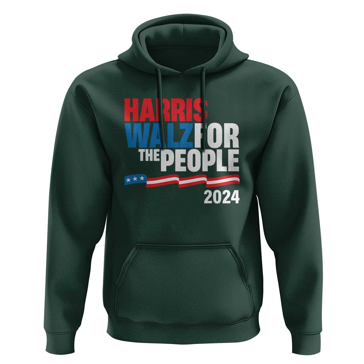 Harris Walz For The People Hoodie Presidential Election 2024 American Flag - Wonder Print Shop