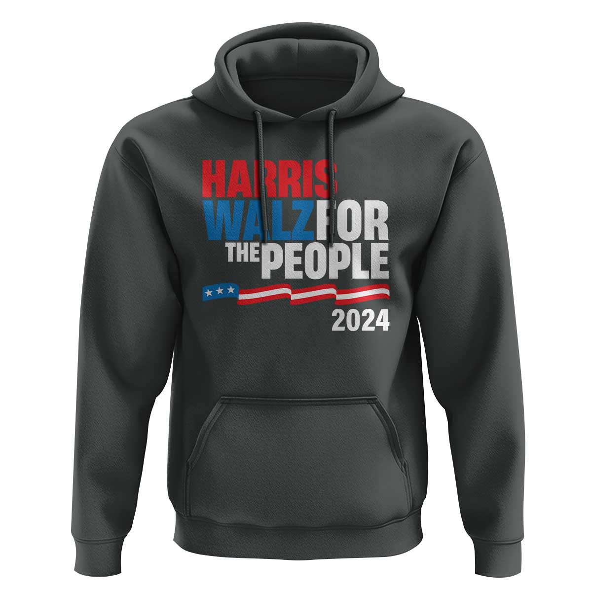 Harris Walz For The People Hoodie Presidential Election 2024 American Flag - Wonder Print Shop