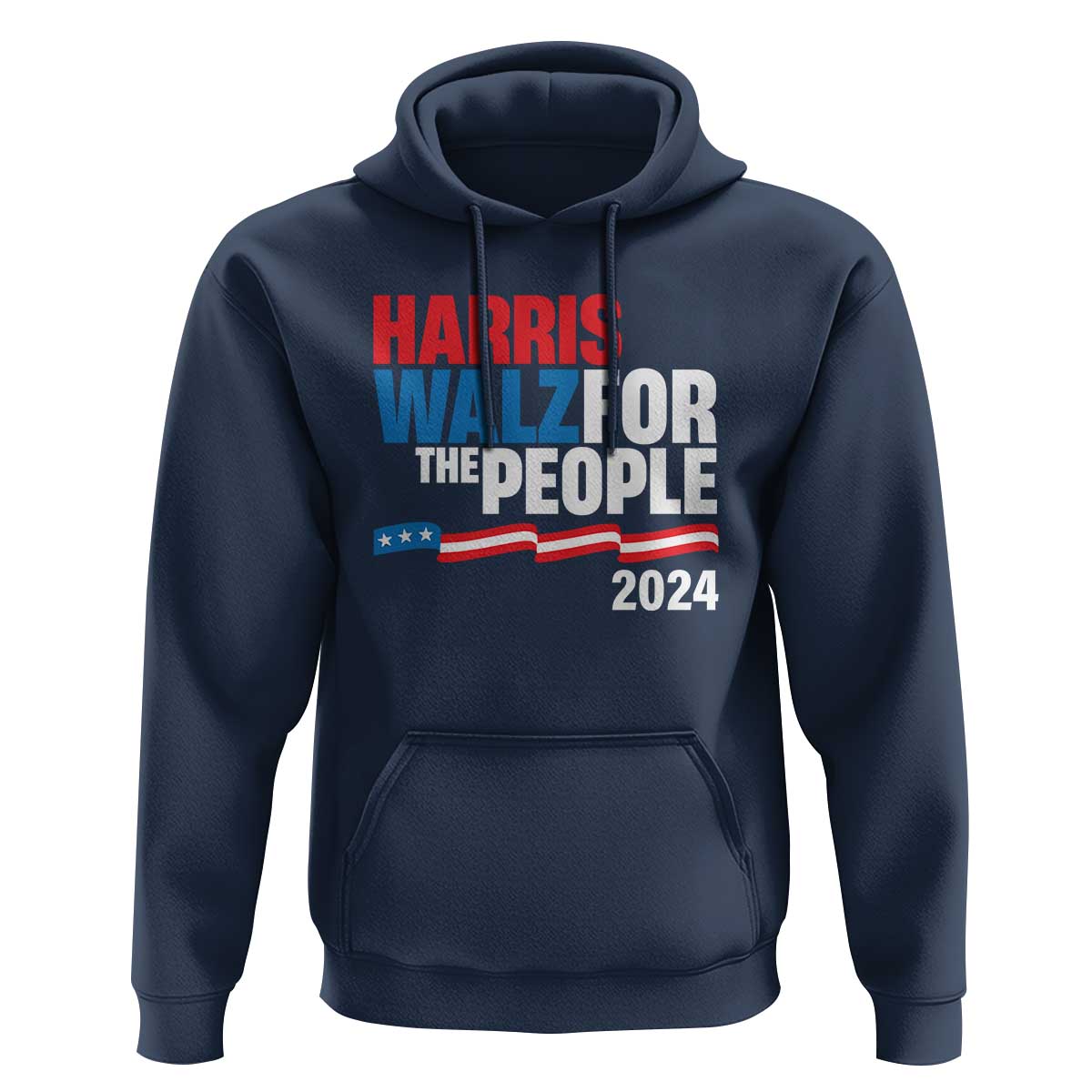 Harris Walz For The People Hoodie Presidential Election 2024 American Flag - Wonder Print Shop