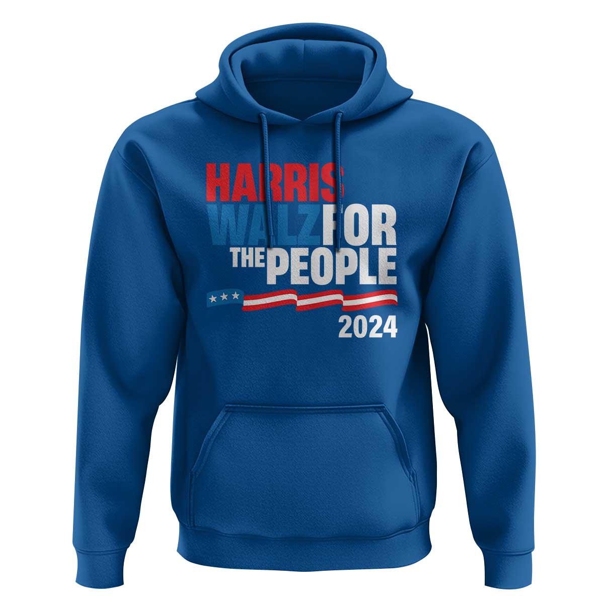 Harris Walz For The People Hoodie Presidential Election 2024 American Flag - Wonder Print Shop