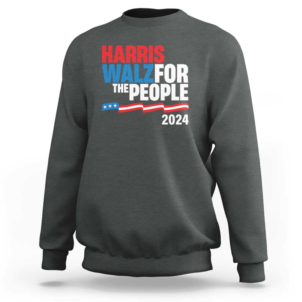 Harris Walz For The People Sweatshirt Presidential Election 2024 American Flag - Wonder Print Shop