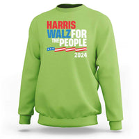 Harris Walz For The People Sweatshirt Presidential Election 2024 American Flag - Wonder Print Shop