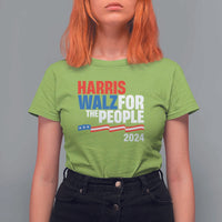 Harris Walz For The People T Shirt For Women Presidential Election 2024 American Flag - Wonder Print Shop