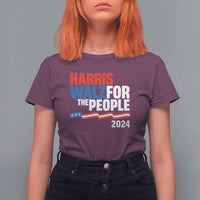 Harris Walz For The People T Shirt For Women Presidential Election 2024 American Flag - Wonder Print Shop