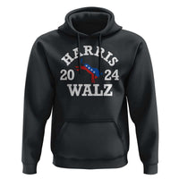 Harris Walz 2024 Hoodie Vintage Patriotic Donkey USA Flag - Wonder Print Shop