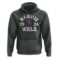 Harris Walz 2024 Hoodie Vintage Patriotic Donkey USA Flag - Wonder Print Shop