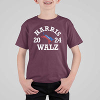 Harris Walz 2024 T Shirt For Kid Vintage Patriotic Donkey USA Flag - Wonder Print Shop