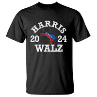 Harris Walz 2024 T Shirt Vintage Patriotic Donkey USA Flag - Wonder Print Shop