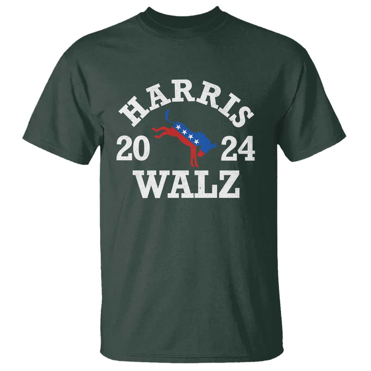 Harris Walz 2024 T Shirt Vintage Patriotic Donkey USA Flag - Wonder Print Shop