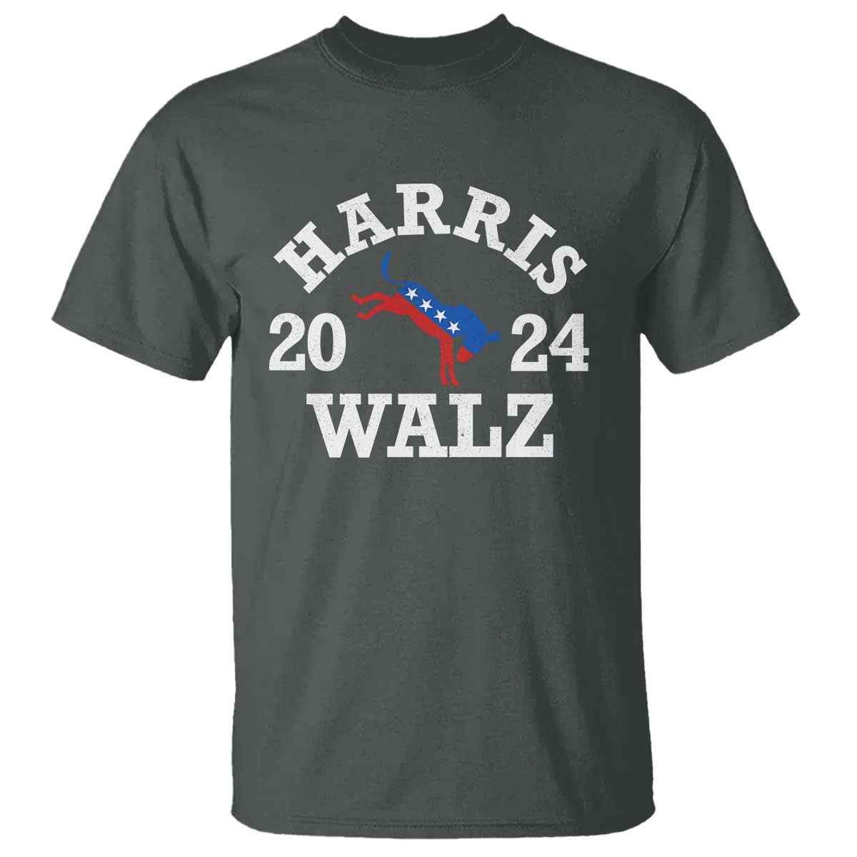 Harris Walz 2024 T Shirt Vintage Patriotic Donkey USA Flag - Wonder Print Shop