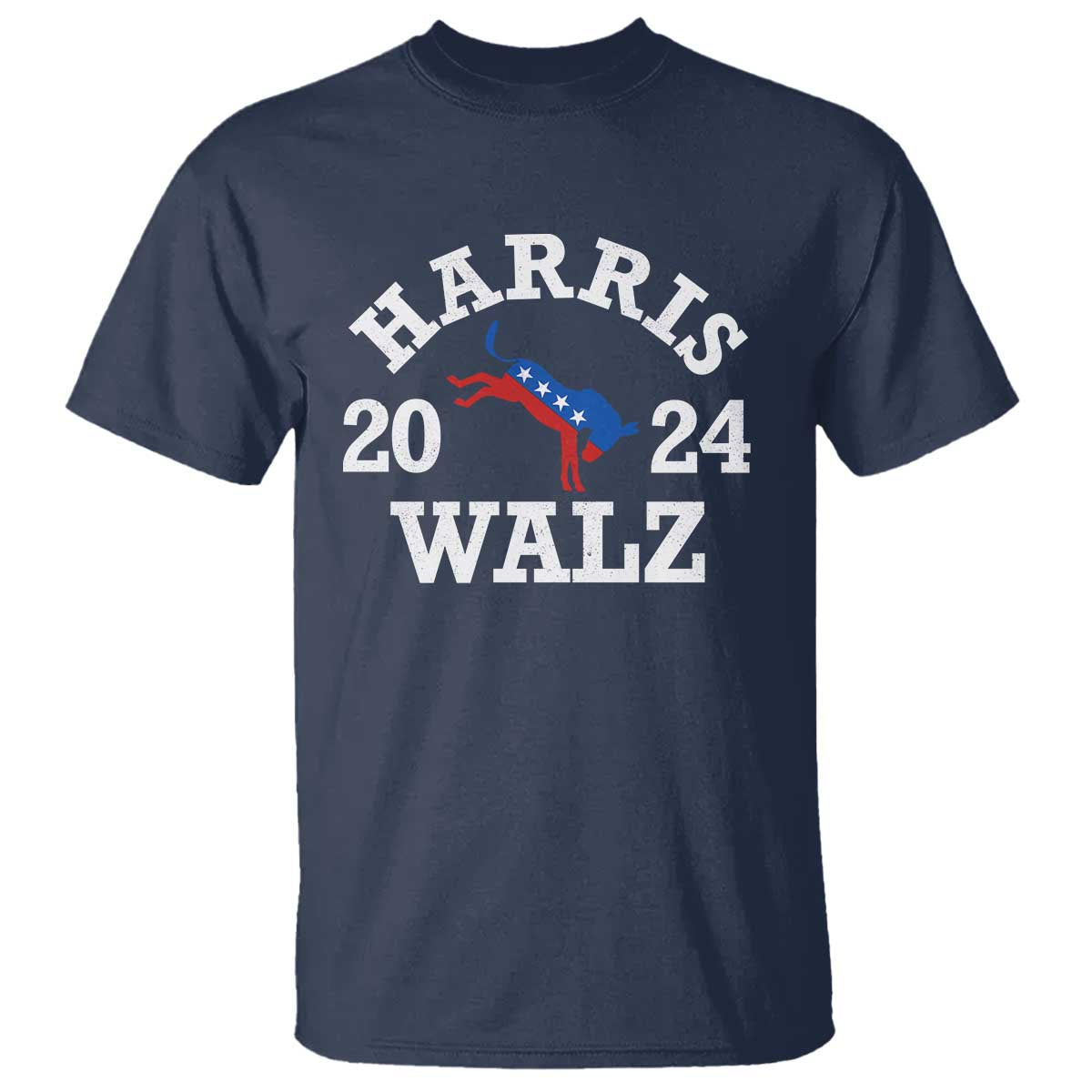 Harris Walz 2024 T Shirt Vintage Patriotic Donkey USA Flag - Wonder Print Shop