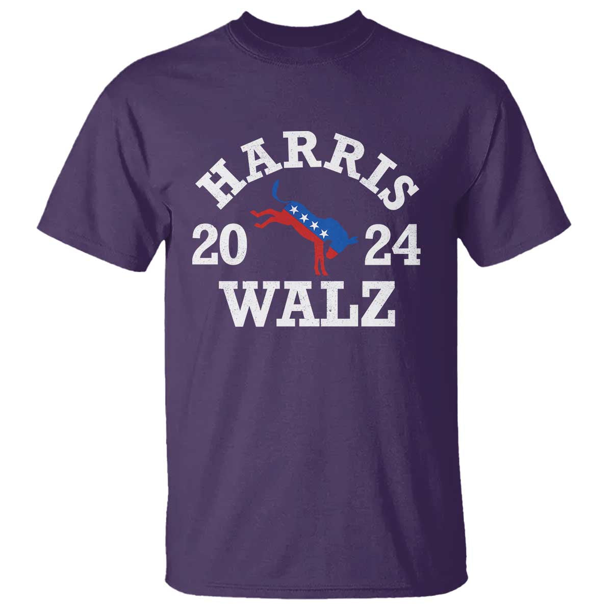 Harris Walz 2024 T Shirt Vintage Patriotic Donkey USA Flag - Wonder Print Shop