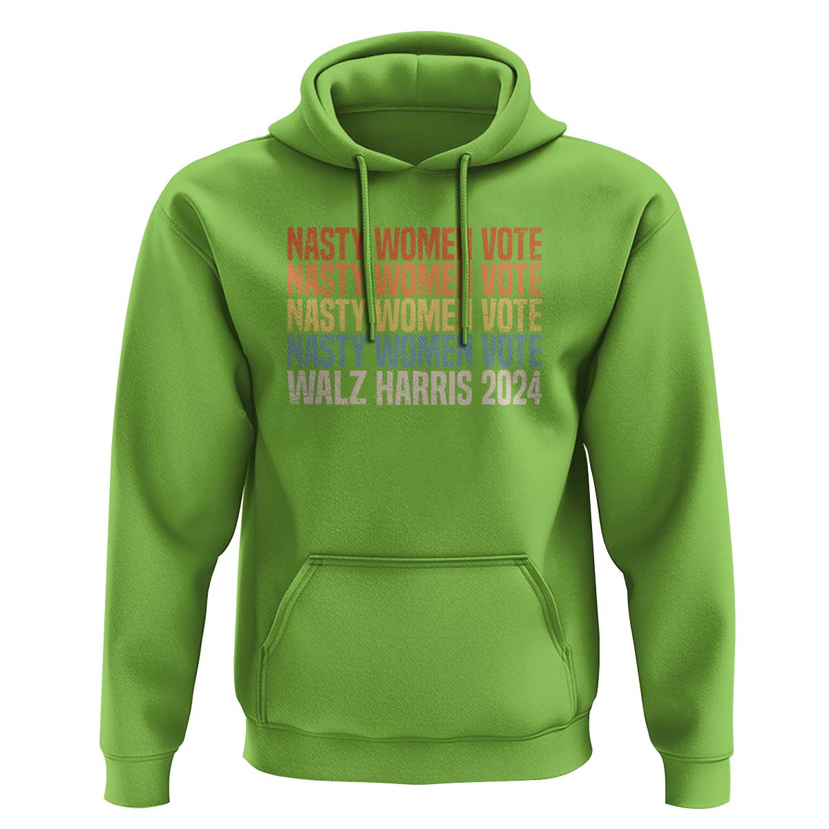 Nasty Women Vote Harris Walz 2024 Hoodie Retro President Election Feminist Voting - Wonder Print Shop