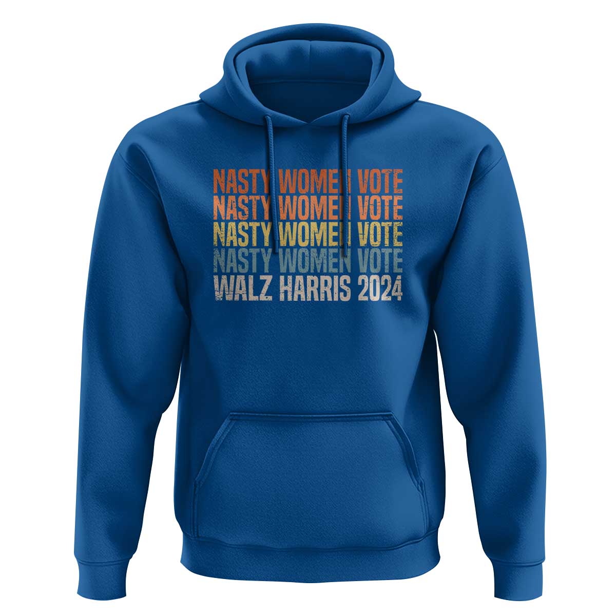 Nasty Women Vote Harris Walz 2024 Hoodie Retro President Election Feminist Voting - Wonder Print Shop