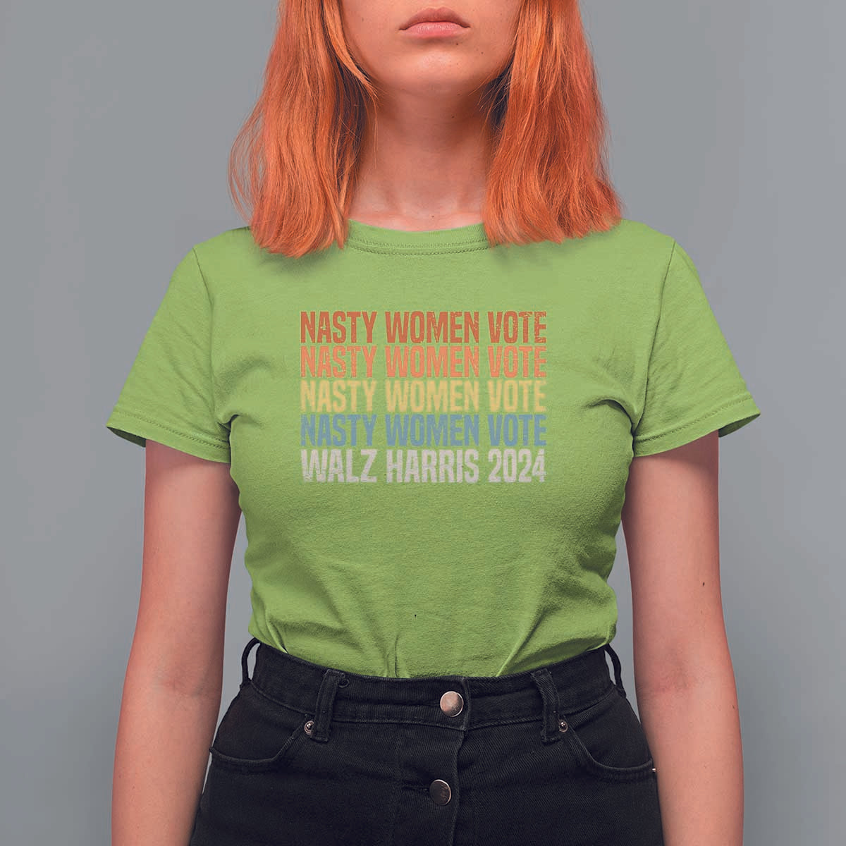Nasty Women Vote Harris Walz 2024 T Shirt For Women Retro President Election Feminist Voting - Wonder Print Shop