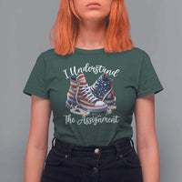 Harris Supporter 2024 T Shirt For Women I Understand The Assignment USA Chucks Pearls - Wonder Print Shop