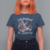 Harris Supporter 2024 T Shirt For Women I Understand The Assignment USA Chucks Pearls - Wonder Print Shop