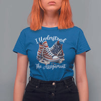 Harris Supporter 2024 T Shirt For Women I Understand The Assignment USA Chucks Pearls - Wonder Print Shop