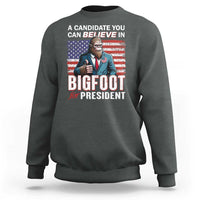 Funny Bigfoot For President Sweatshirt A Candidate You Can Believe In 2024 Sasquatch USA Flag - Wonder Print Shop