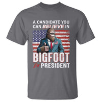 Funny Bigfoot For President T Shirt A Candidate You Can Believe In 2024 Sasquatch USA Flag - Wonder Print Shop