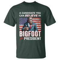 Funny Bigfoot For President T Shirt A Candidate You Can Believe In 2024 Sasquatch USA Flag - Wonder Print Shop