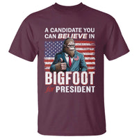 Funny Bigfoot For President T Shirt A Candidate You Can Believe In 2024 Sasquatch USA Flag - Wonder Print Shop