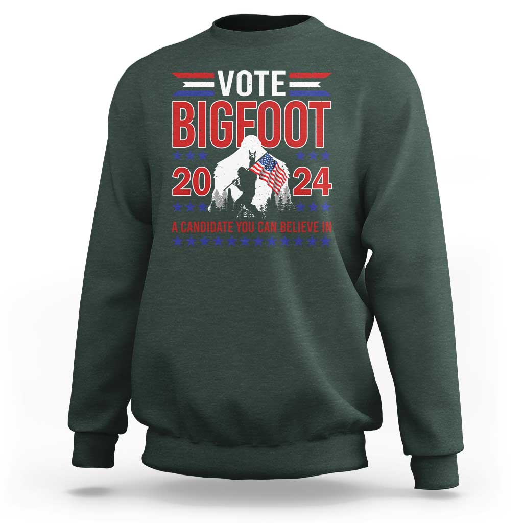 Funny Presidential Election Bigfoot Sweatshirt Vote Bigfoot A Candidate You Can Believe In 2024 - Wonder Print Shop
