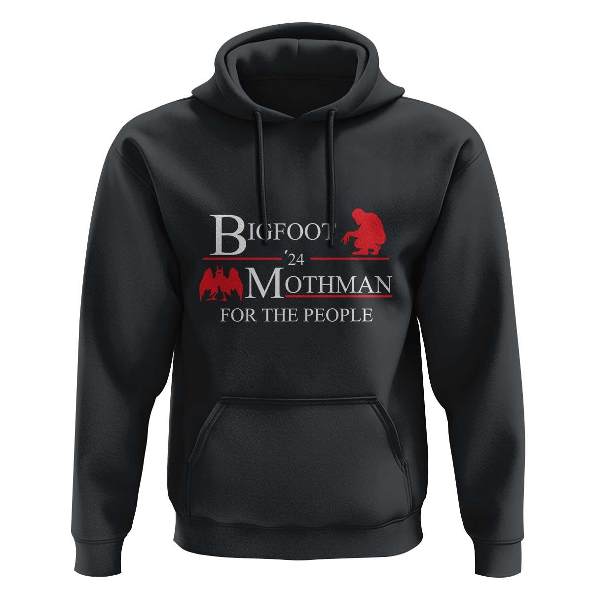 Funny Bigfoot Mothman'24 For The People Hoodie American Flag President Election - Wonder Print Shop