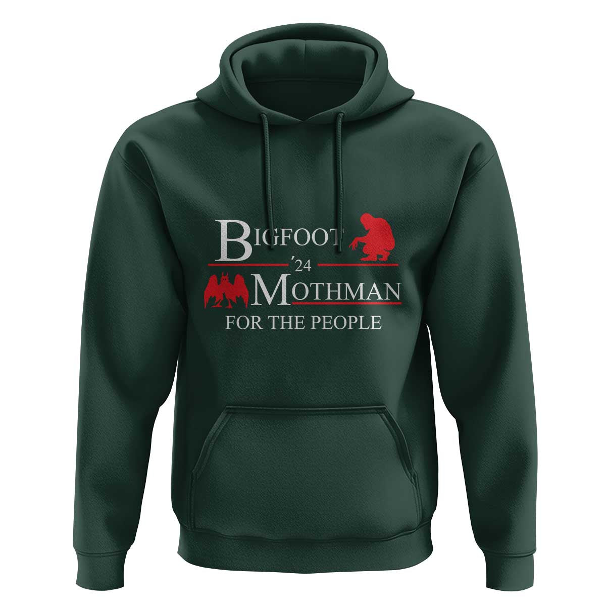 Funny Bigfoot Mothman'24 For The People Hoodie American Flag President Election - Wonder Print Shop