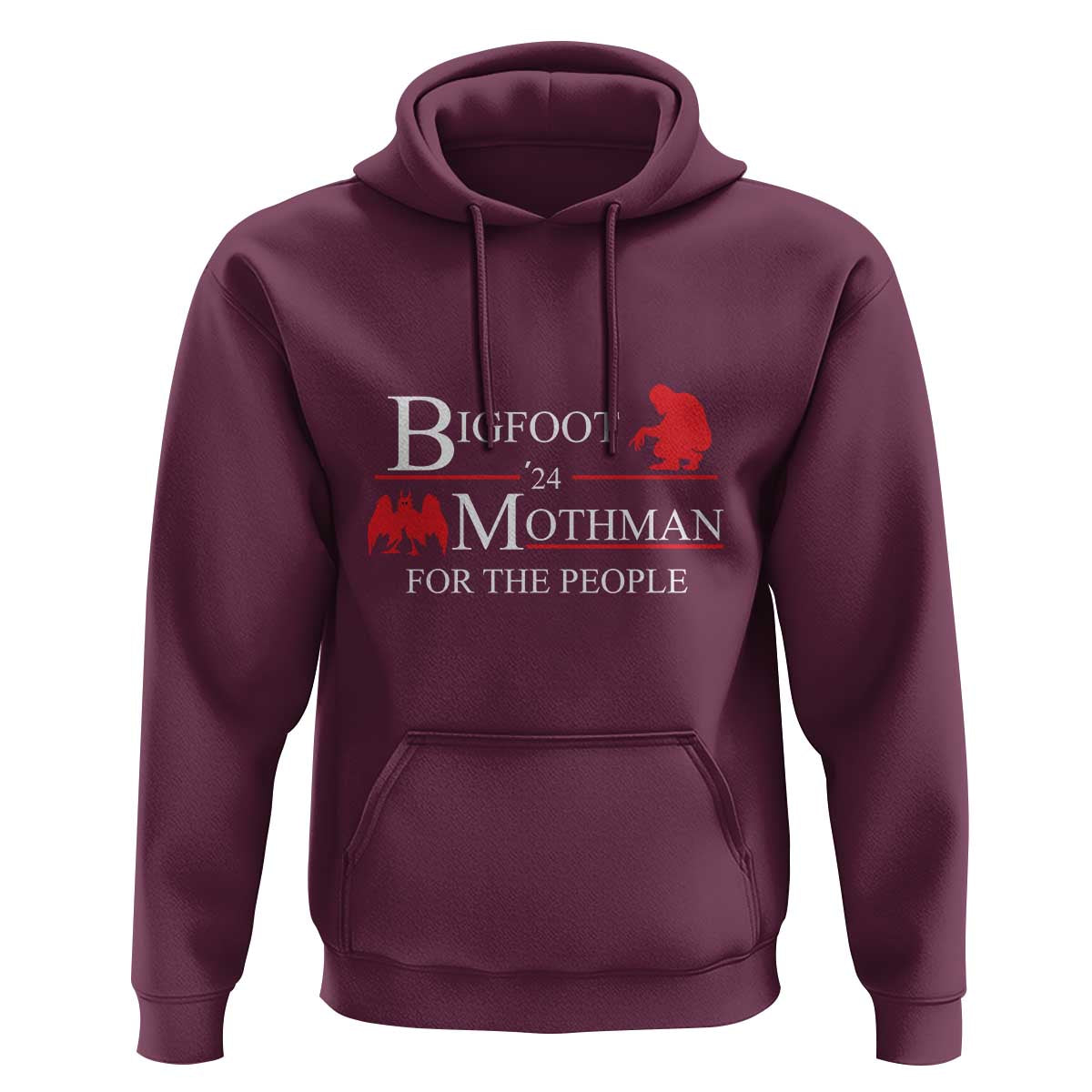 Funny Bigfoot Mothman'24 For The People Hoodie American Flag President Election - Wonder Print Shop