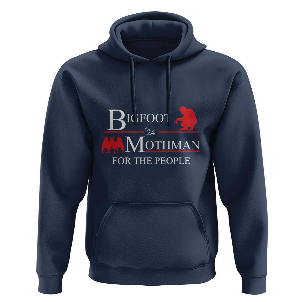 Funny Bigfoot Mothman'24 For The People Hoodie American Flag President Election - Wonder Print Shop