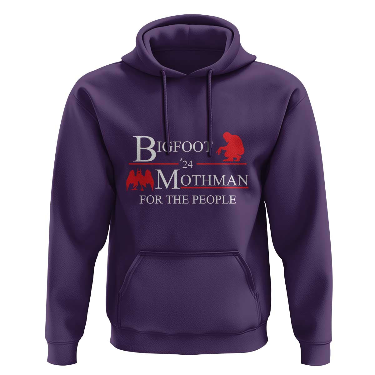 Funny Bigfoot Mothman'24 For The People Hoodie American Flag President Election - Wonder Print Shop