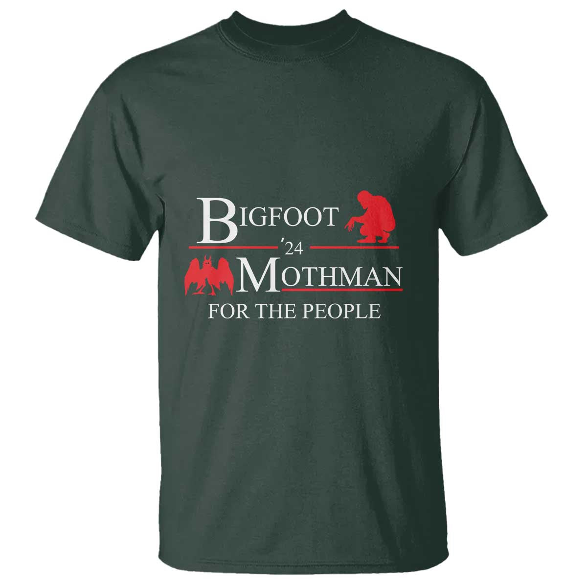 Funny Bigfoot Mothman'24 For The People T Shirt American Flag President Election - Wonder Print Shop