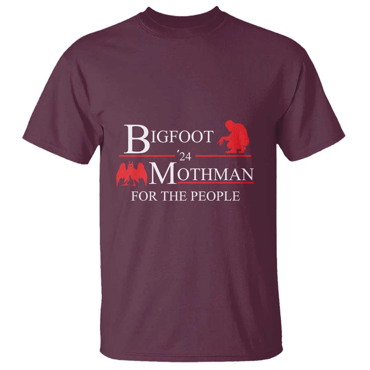 Funny Bigfoot Mothman'24 For The People T Shirt American Flag President Election - Wonder Print Shop